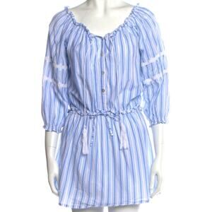 Faithful The Brand Blue Striped Mini Dress
